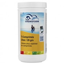 Chlore choc stabilisé pastille de 20 gr boîte de 1 kg