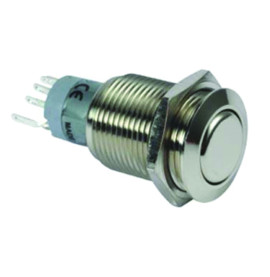 Bouton poussoir Ø 19 mm IP67 inox