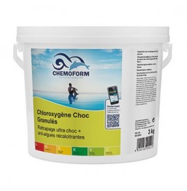 Chloroxygène choc granulés seau de 3 kg - CHEMOFORM