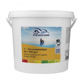 Chlore lent stabilisé galets de 250 gr seau de 10 kg