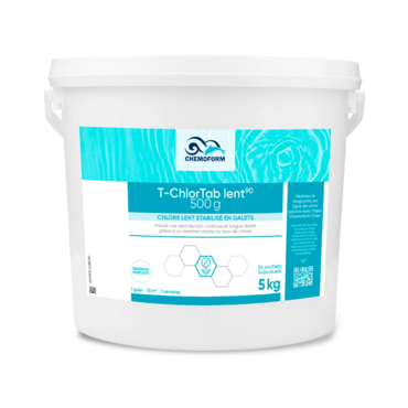 Chlore lent stabilisé galets de 500 gr seau de 5 kg