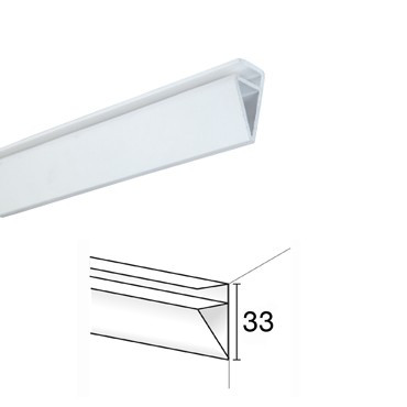 White PVC profile 33 mm