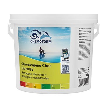 Chloroxygène choc granulés seau de 3 kg - CHEMOFORM