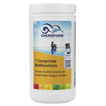 Chlore lent multi-fonctions comprimés de 20 gr boite de 1kg