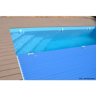 Opaque PVC slats for above-ground automatic slatted covers